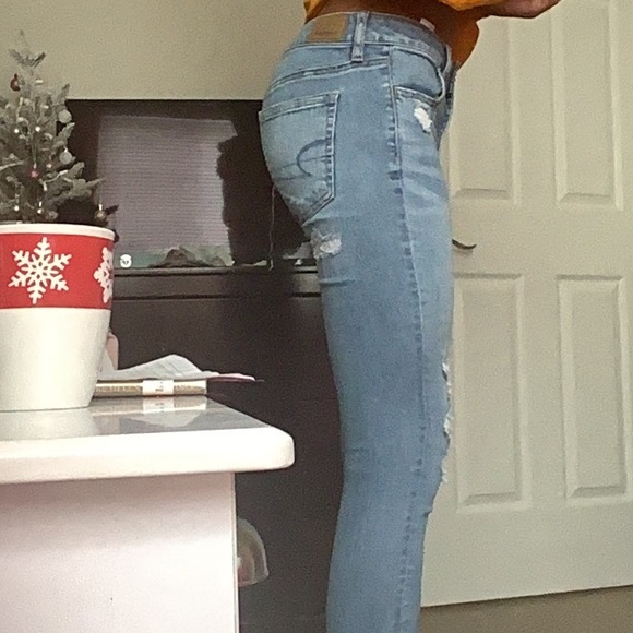 These are the American Eagle skinny jeans! they’ve been worn by me twice! - Picture 2 of 7